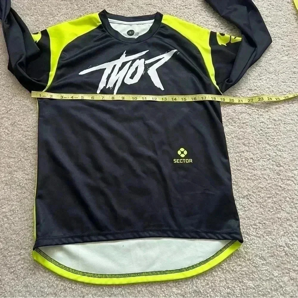 Thor Sector Racing Jersey Shirt Motocross Dirt Bike Youth Boys Size Large Black